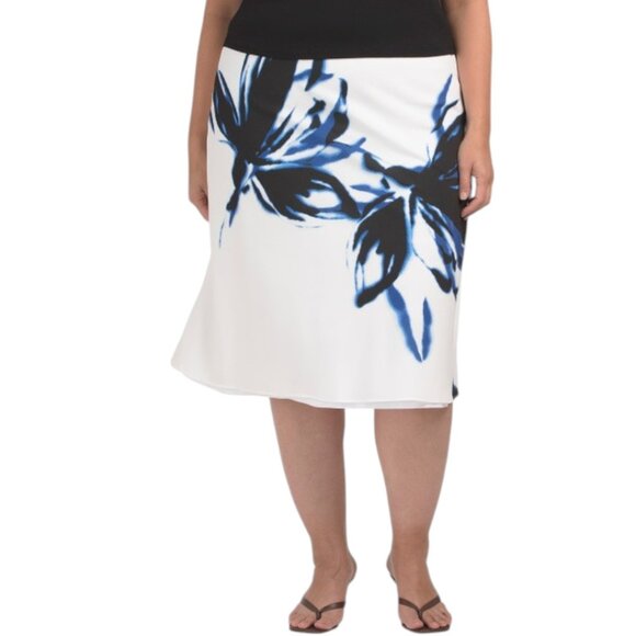 ANNE KLEIN Plus Pull On Lined Flared Skirt